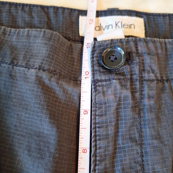 Calvin Klein Shorts Men’s Size 38 Blue Squares 100% Cotton Flat Front Pockets - Picture 4 of 10